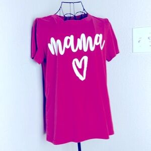 Mama Heart Graphic Tee - Red